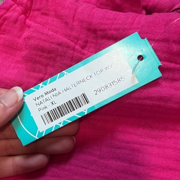 VERO MODA TOP NATALI NIA HALTERNECK PINK NEW WITH TAGS SIZE XL - Picture 6 of 7